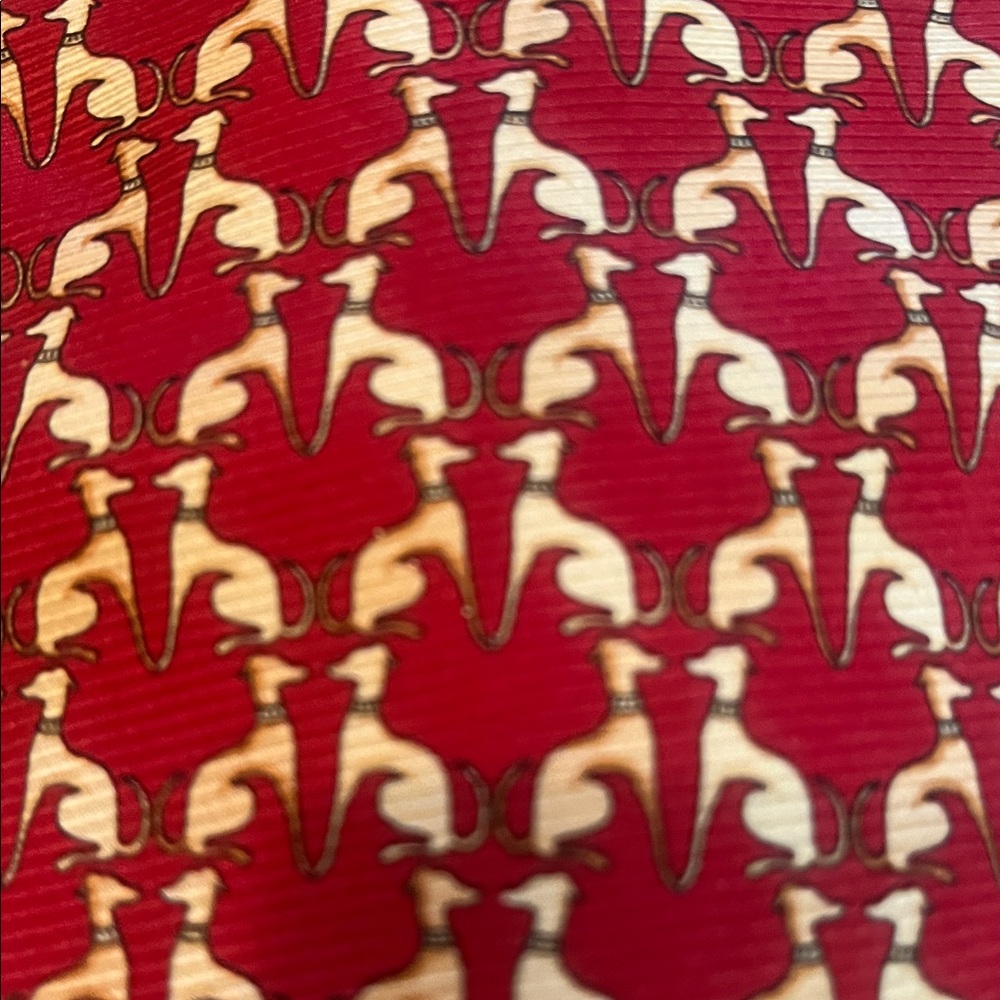 Eximious of London Italian 100% silk tie dog motifs.  EVC
